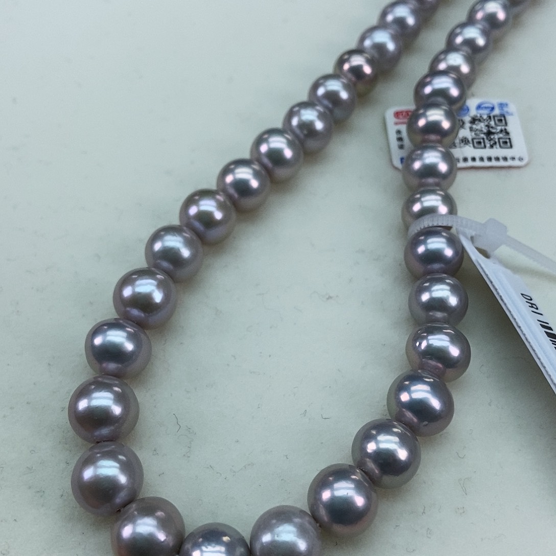 淡水珍珠9/10极光真多麻银S925镶嵌