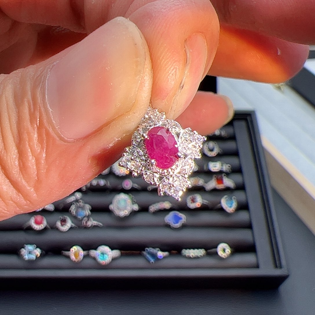 水晶戒指银S925镶嵌1121