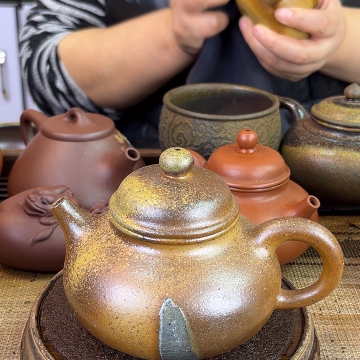 茶壶紫砂黄金段柴烧260cc