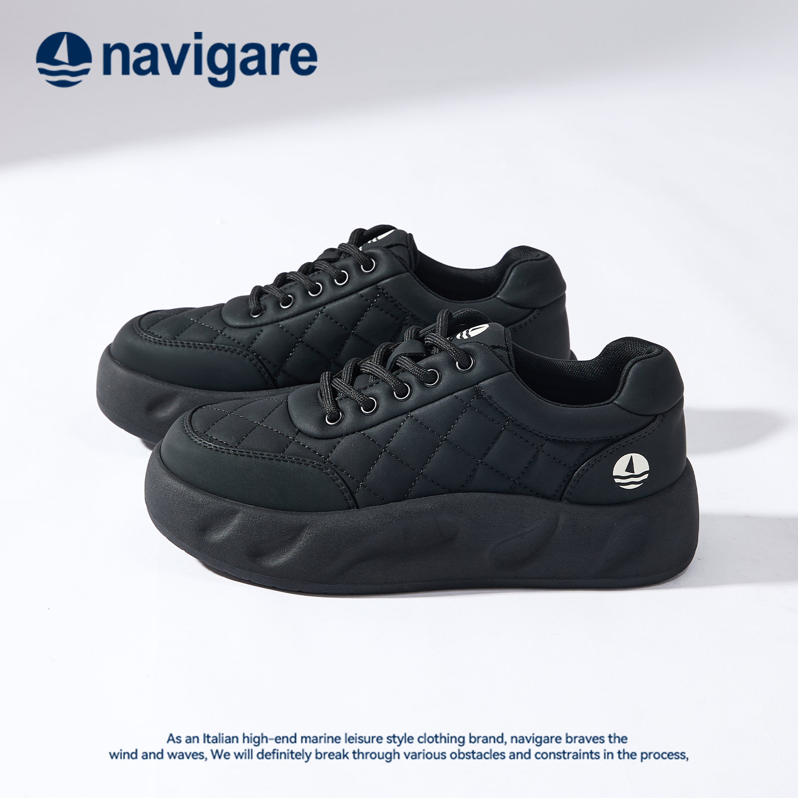 Navigare意大利小帆船女鞋2025增高板鞋防水休闲板鞋秋冬百搭潮流