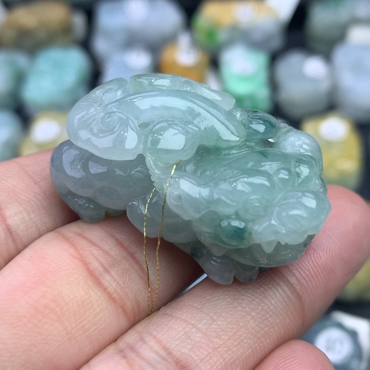 翡翠颈饰未镶嵌天然缅甸翡翠招财貔貅吊坠