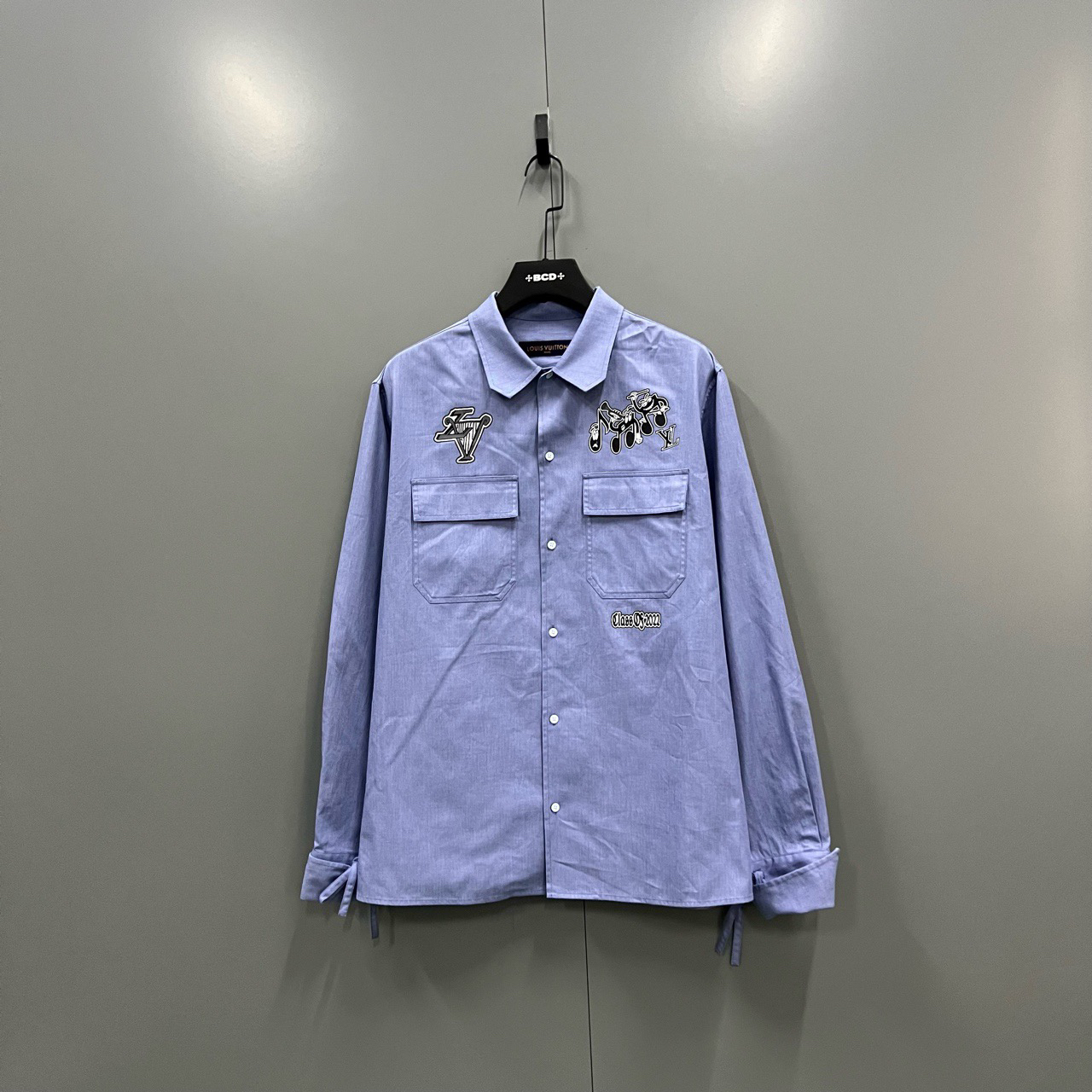 95新 LouisVuitton/路易威登 （bb）125 编绳音乐符号刺绣衬衫 L码