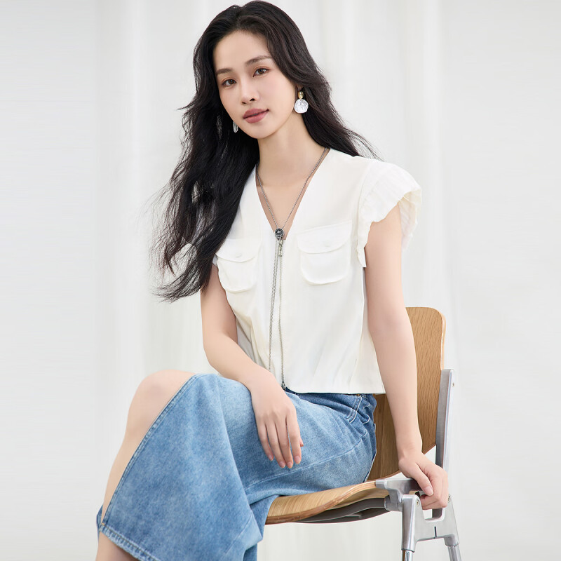 【柠檬专属】佳人苑雪纺衫女夏季新款J422013