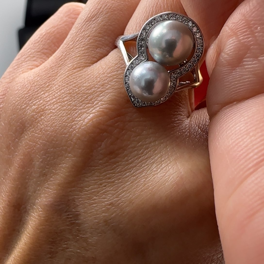 海水珍珠戒指银S925镶嵌
