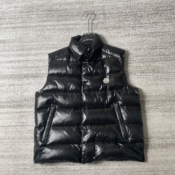 99新 MONCLER 徽标Logo亮面羽绒马甲/4码#5707