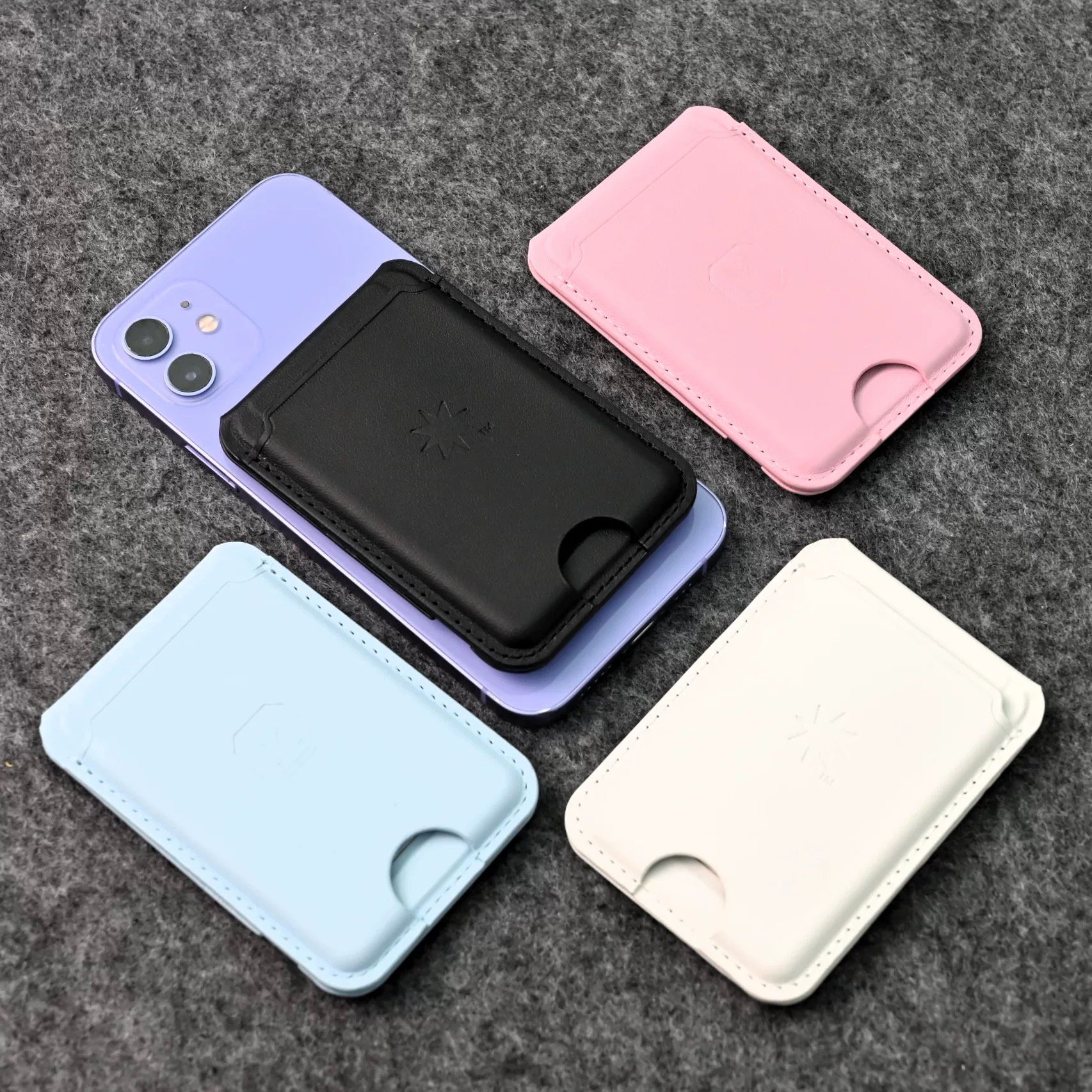 99新 Apple/苹果 大品牌高品质磁吸充电卡包pu皮革折叠MagSafe