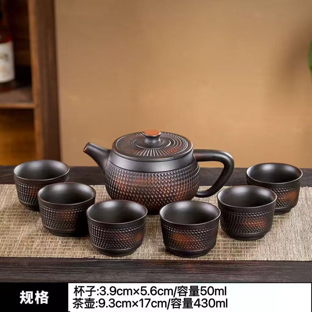 紫陶跳刀汉瓦壶茶壶单壶泡茶壶大容量高档功夫茶具家用紫砂壶G586