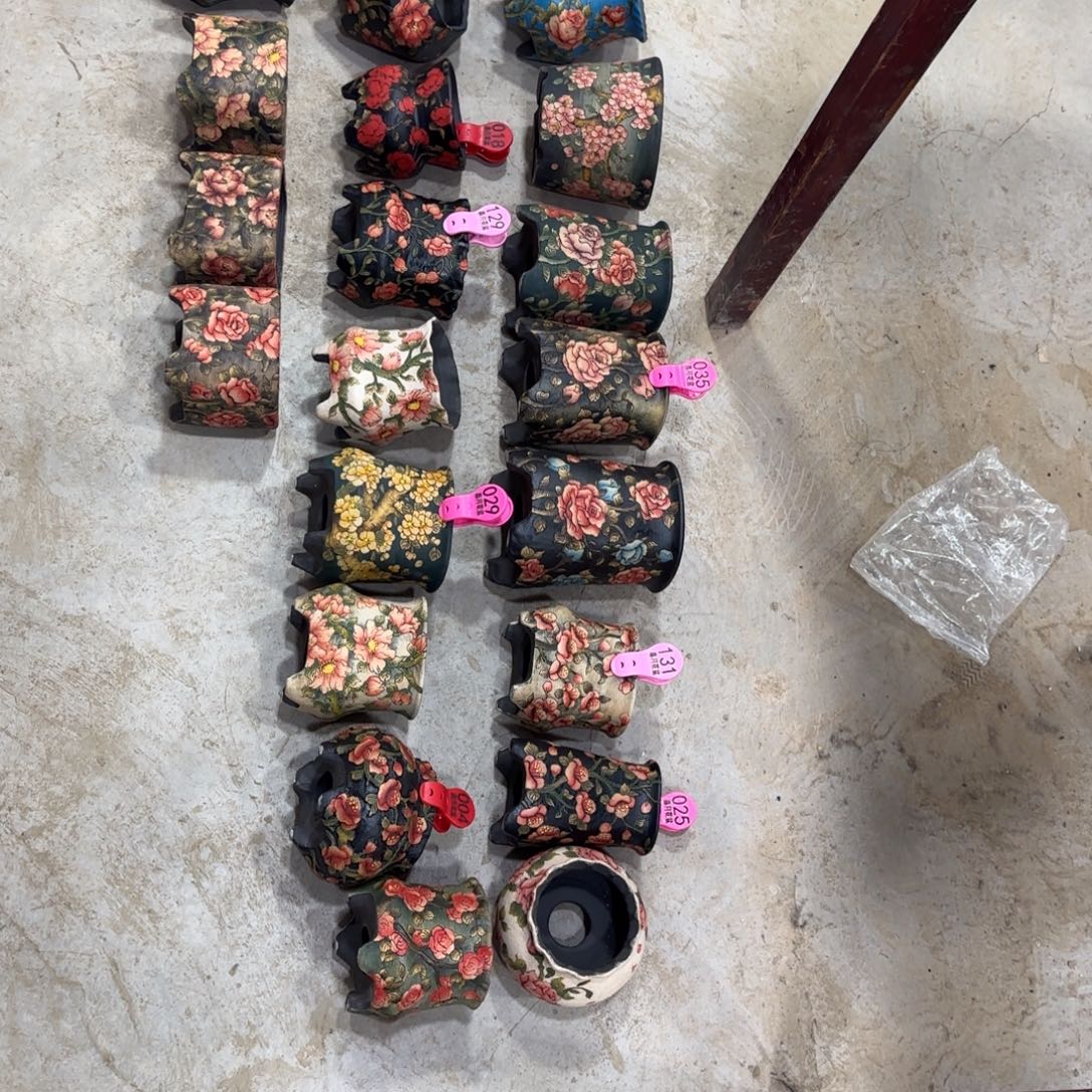 哈***！花盆紫砂精品多肉手绘花