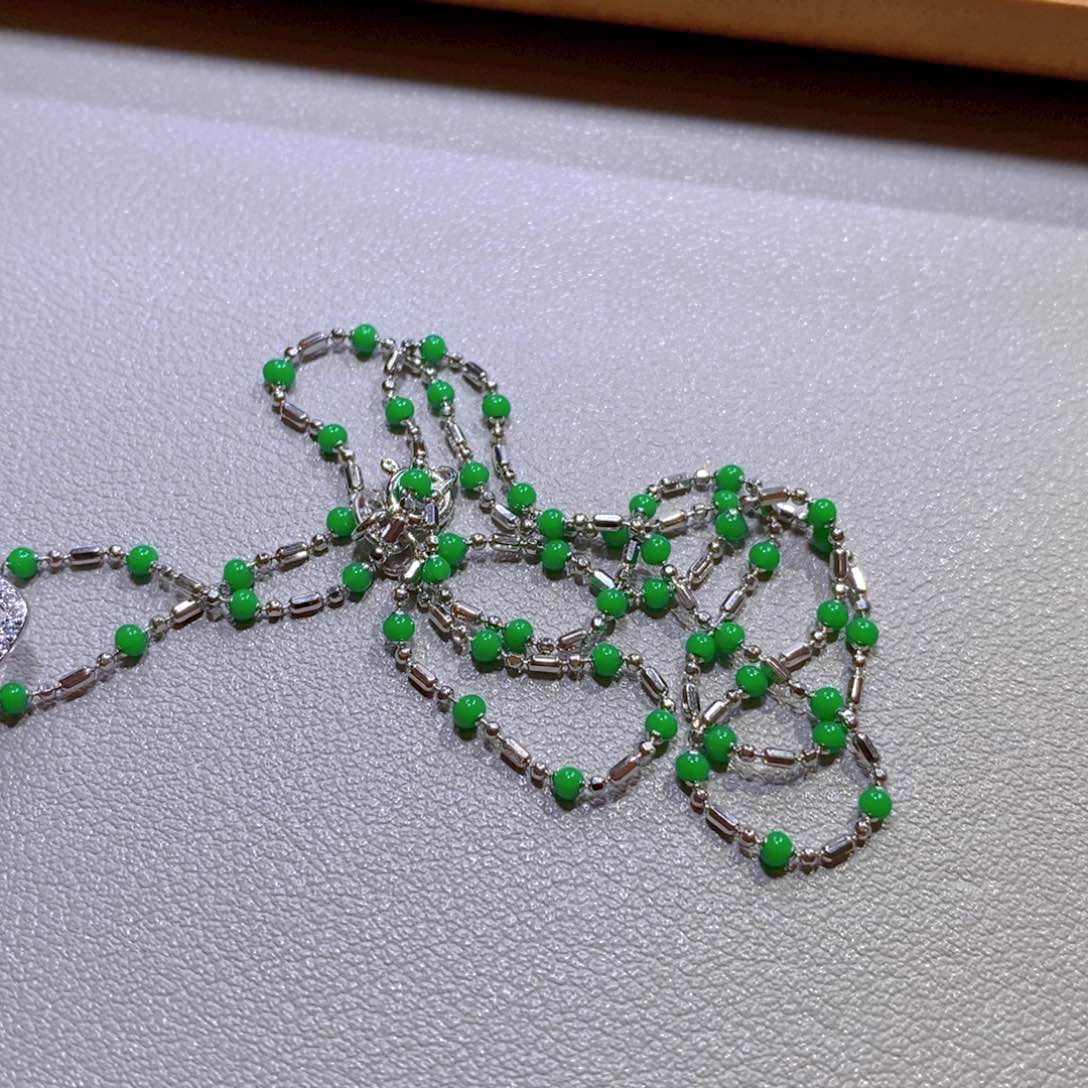 翡翠颈饰银S925镶嵌天然翡翠