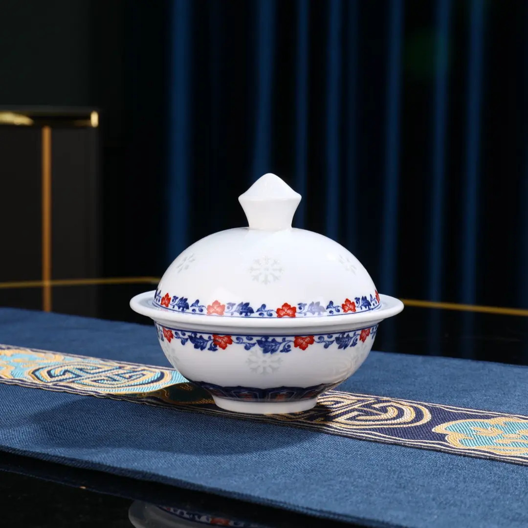 景德镇陶瓷青花釉里红炖盅