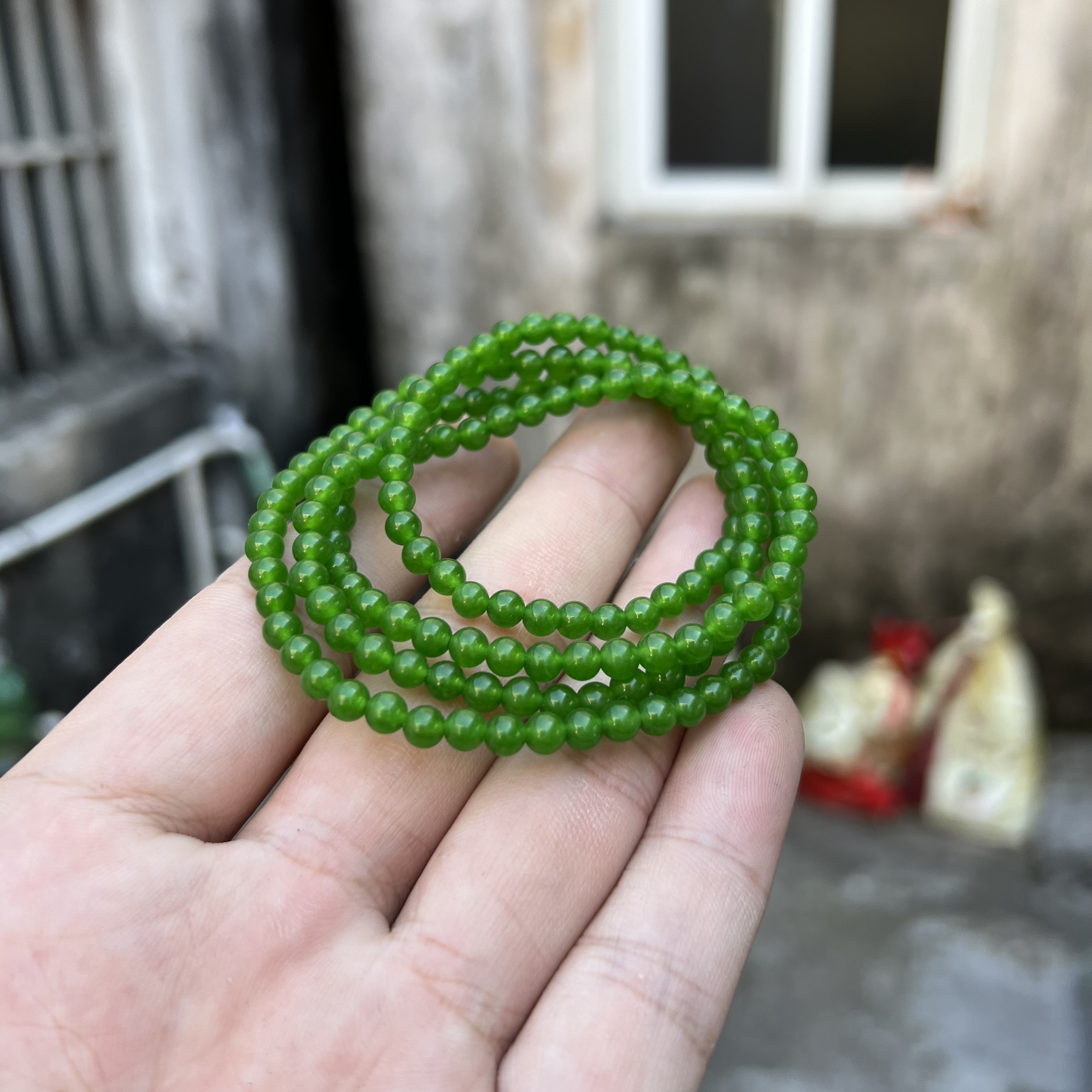 a667精品多圈绿卡4mm手串项链时尚百搭