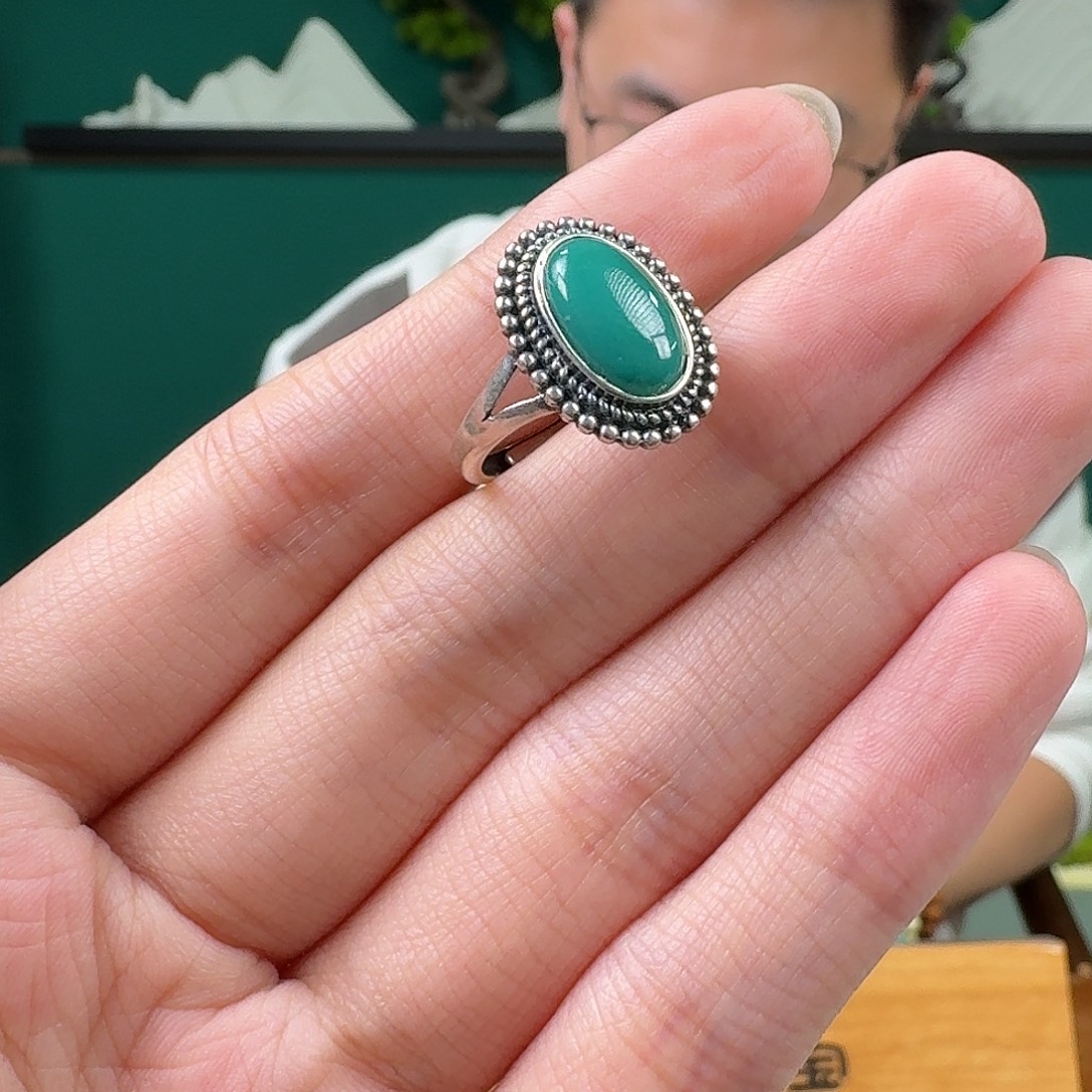 绿松石银S925镶嵌珠宝奇石81