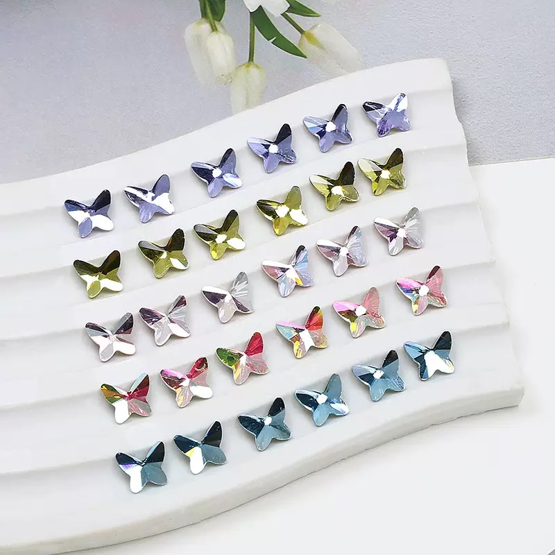戴菲家东洲正品平底蝴蝶异形钻系列星星爱心蝴蝶爆闪美甲钻