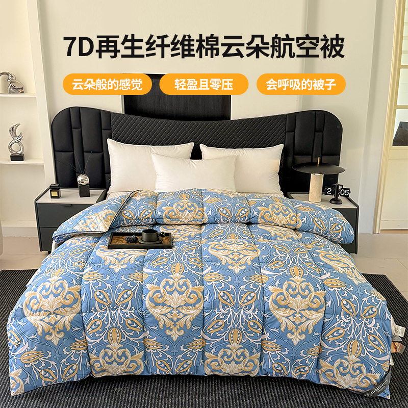 7D云朵再生雨丝纤维柔赛丝秋冬保暖被双面款保暖被