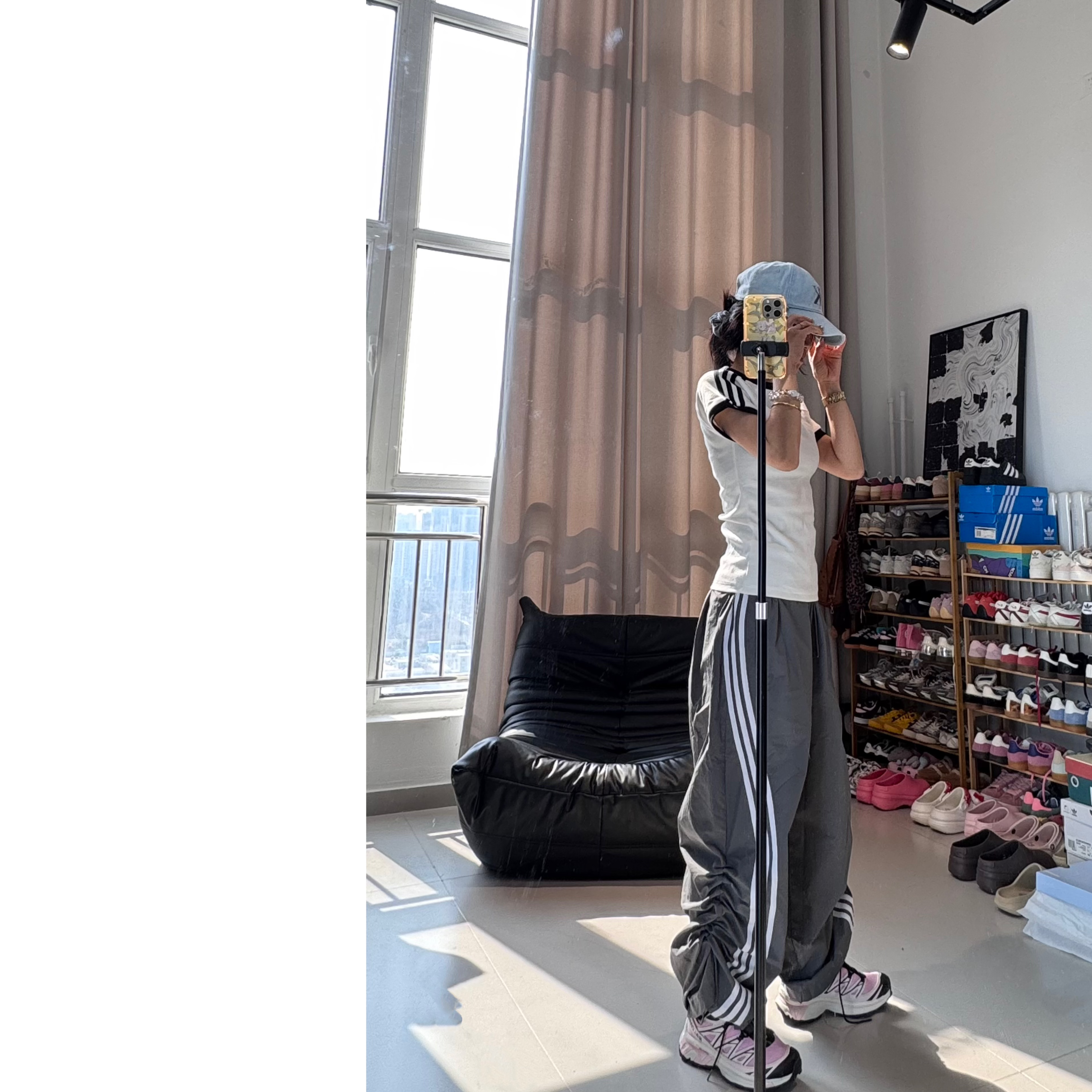 云云定制-穿了三年的杠条螺纹T恤