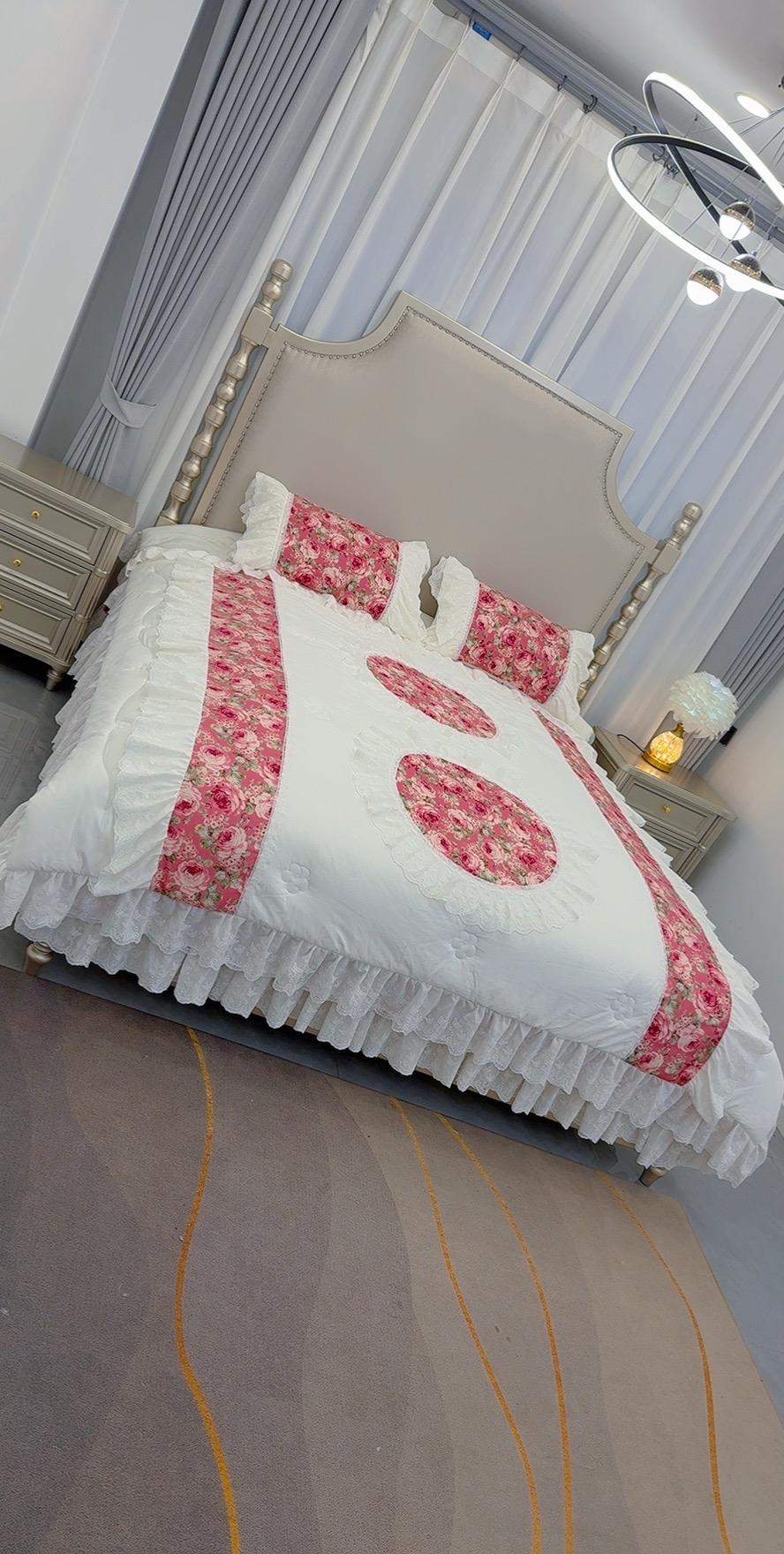 （大长今）新款烟雨入画床裙四件套韩式印花