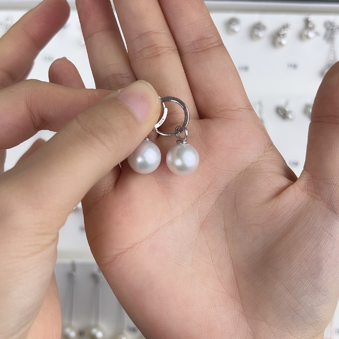 命***儿淡水珍珠耳饰银S925镶嵌