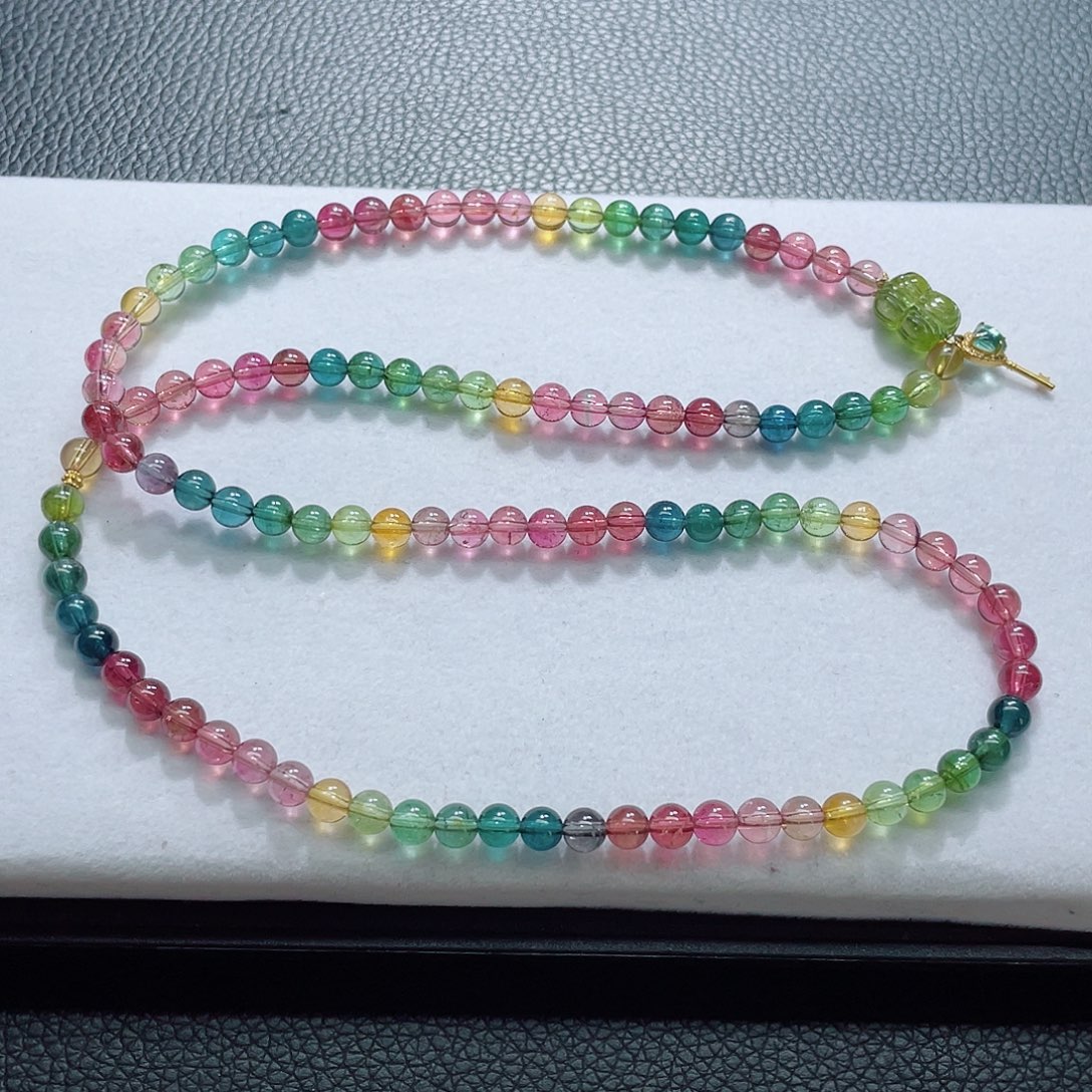 碧玺未镶嵌手链5.3mm左右