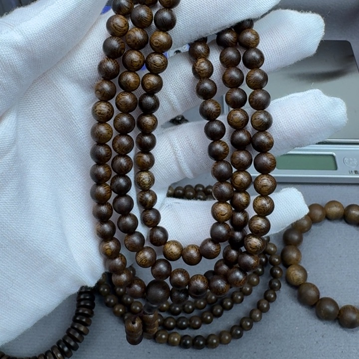 沉香木手串越南芽庄白棋