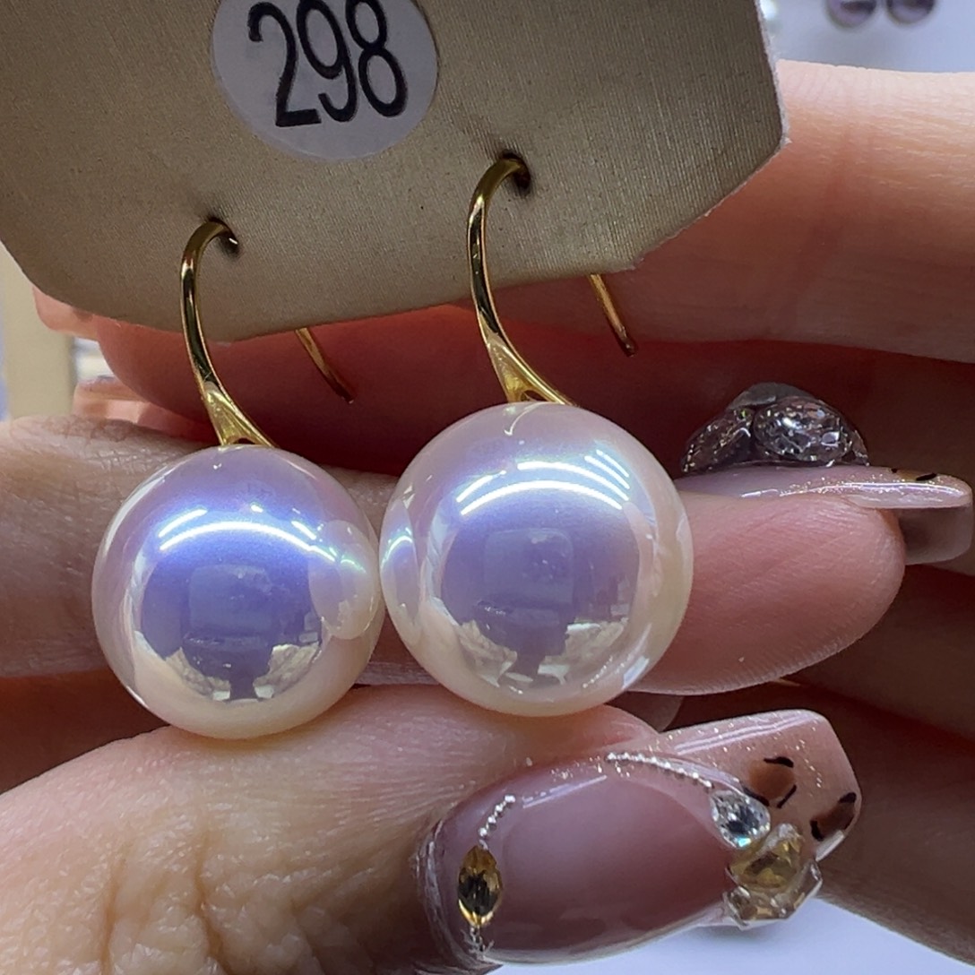 银S925镶嵌淡水珍珠耳饰