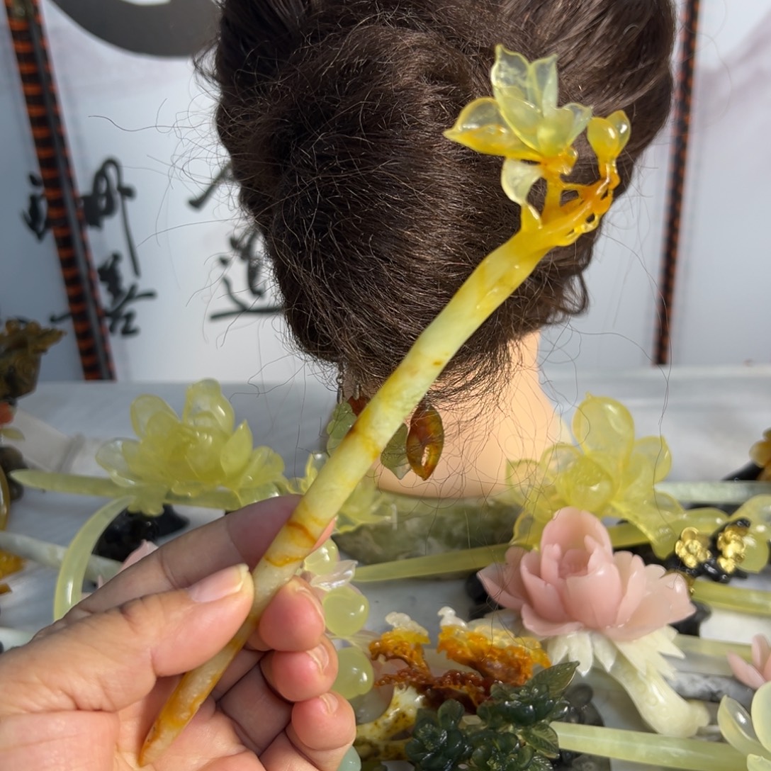 蛇纹石玉未镶嵌发饰