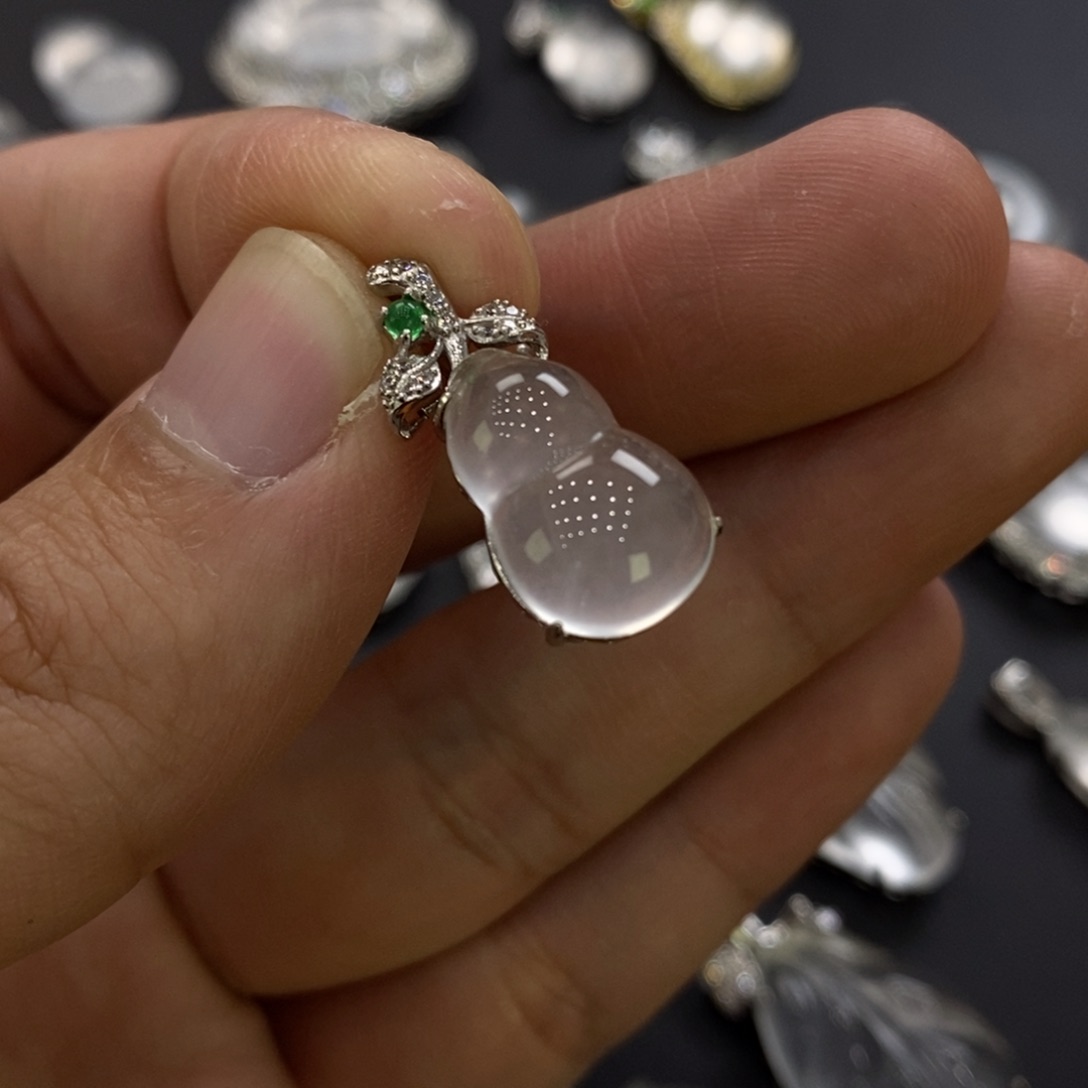 石英质玉戒指银S925镶嵌