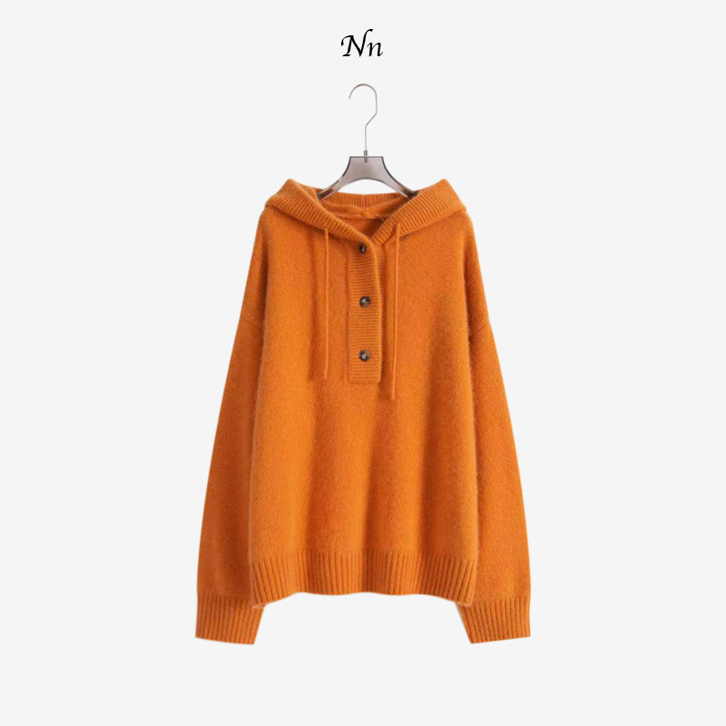 【冬日暖阳】秋冬经典针织半开连帽针织衫 6695