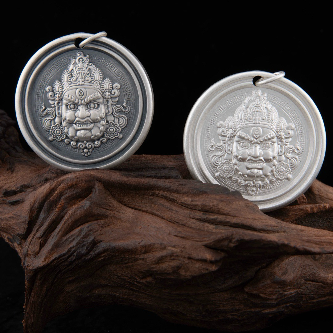 吊坠足银 纯银999大黄財神吊坠