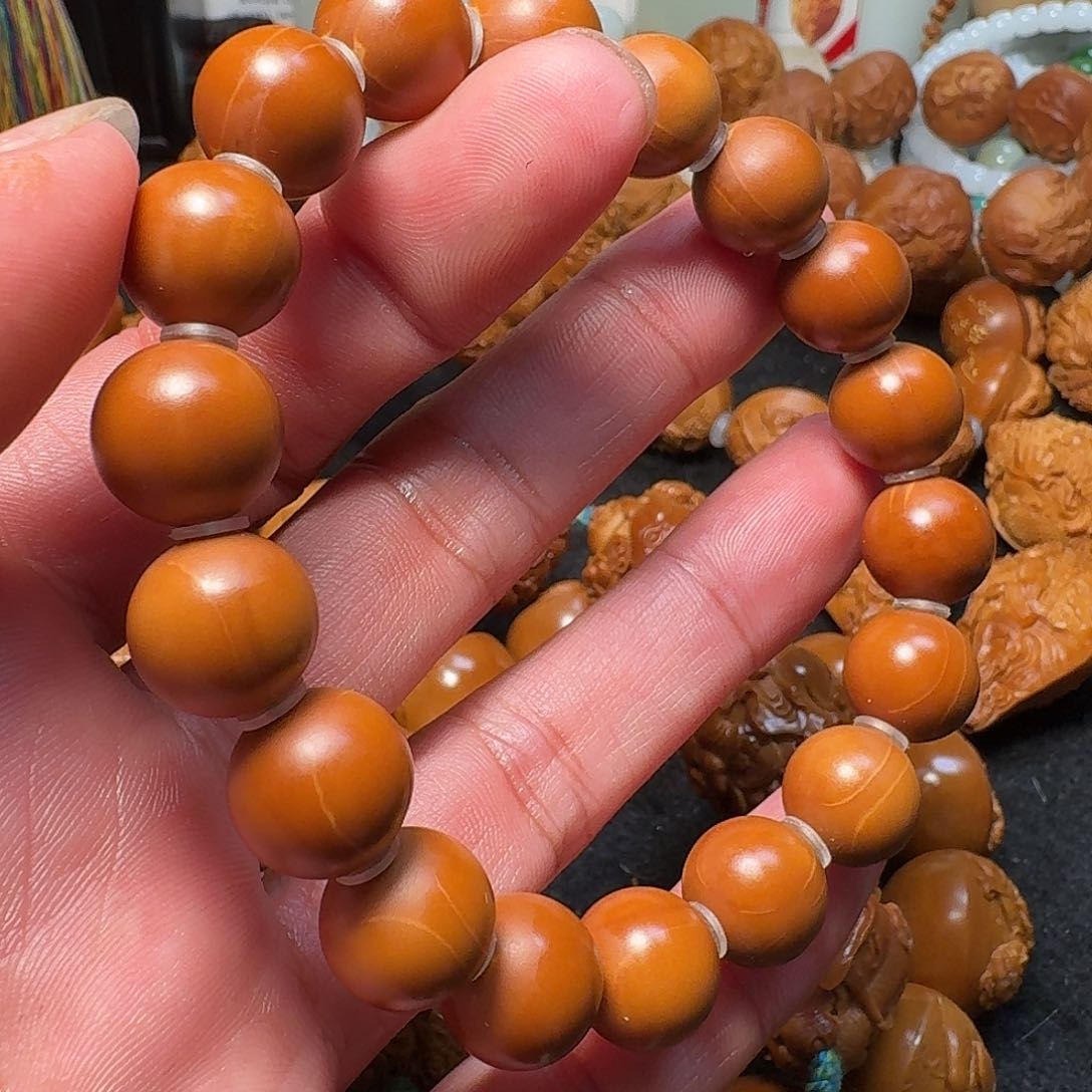 橄榄核手串/手链万****集王晓明核雕艺术正圆光珠