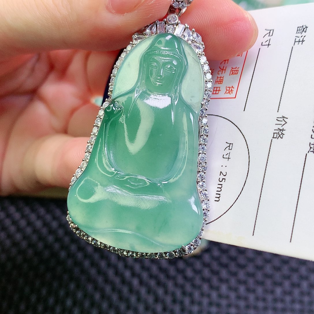 颈饰银S925镶嵌翡翠翡翠