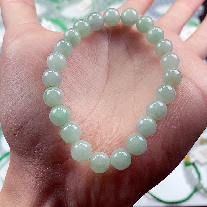 翡翠手链未镶嵌卡7+