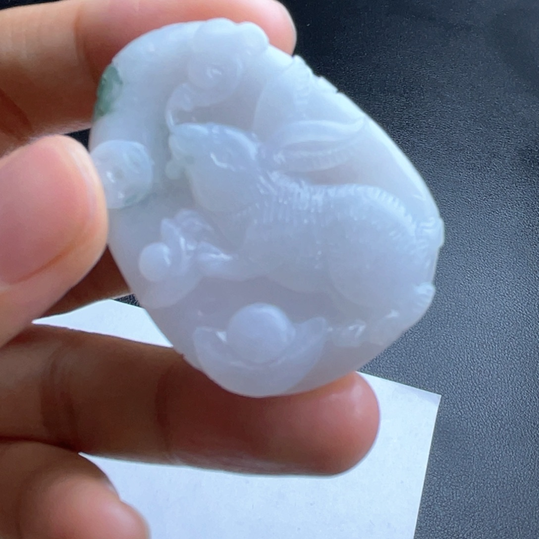 无***叶定制翡翠未镶嵌翡翠吊坠