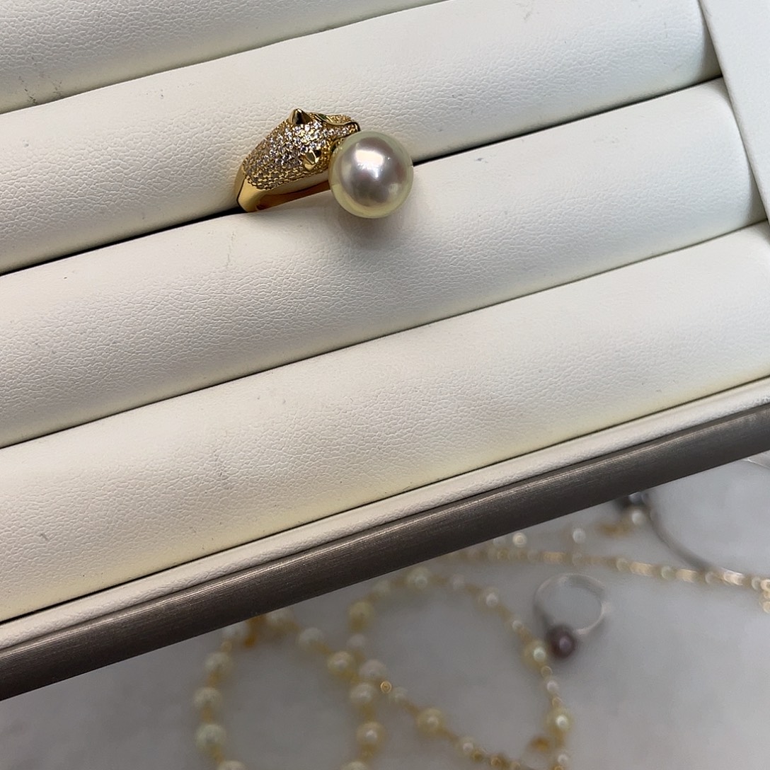 海水珍珠银S925镶嵌戒指