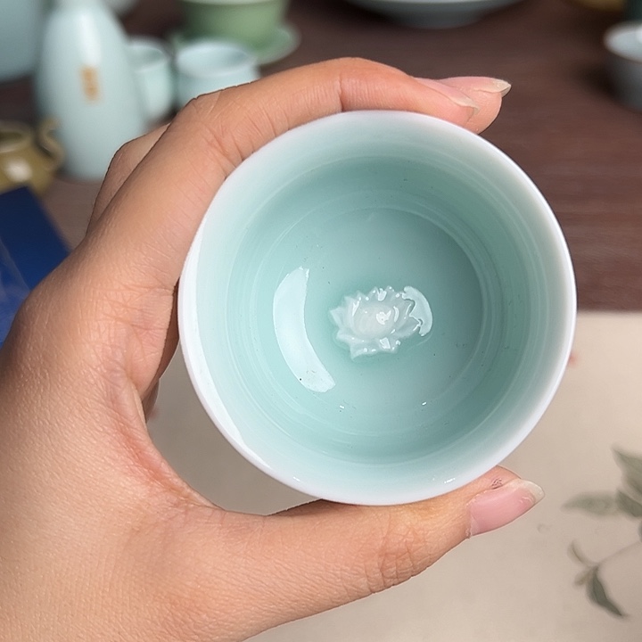 龙泉云间青瓷小米茶器