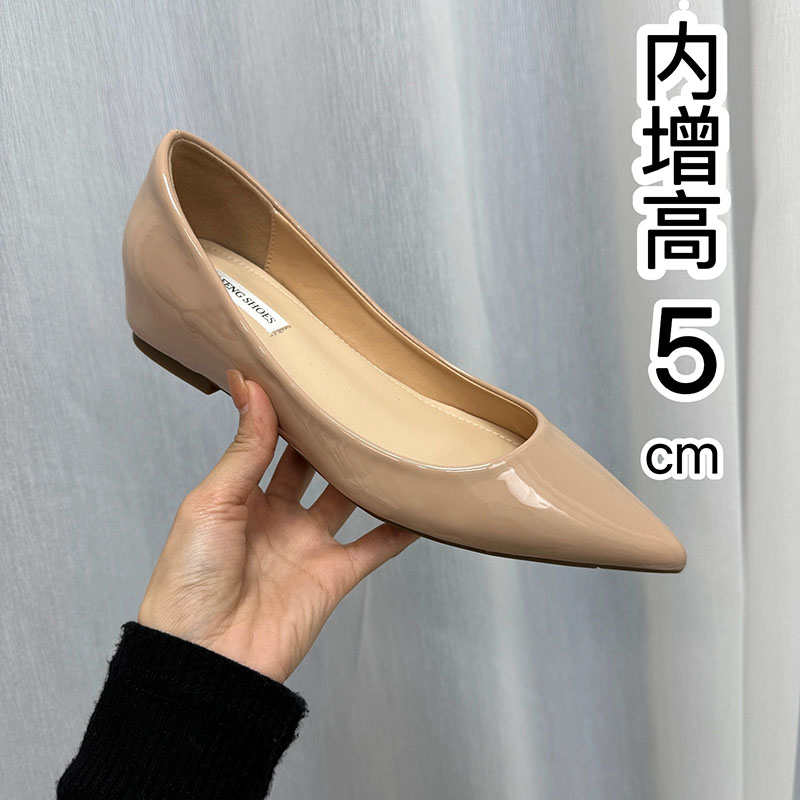 法式性感尖头软底浅口单鞋女百搭气质通勤露趾平底内增高增高鞋