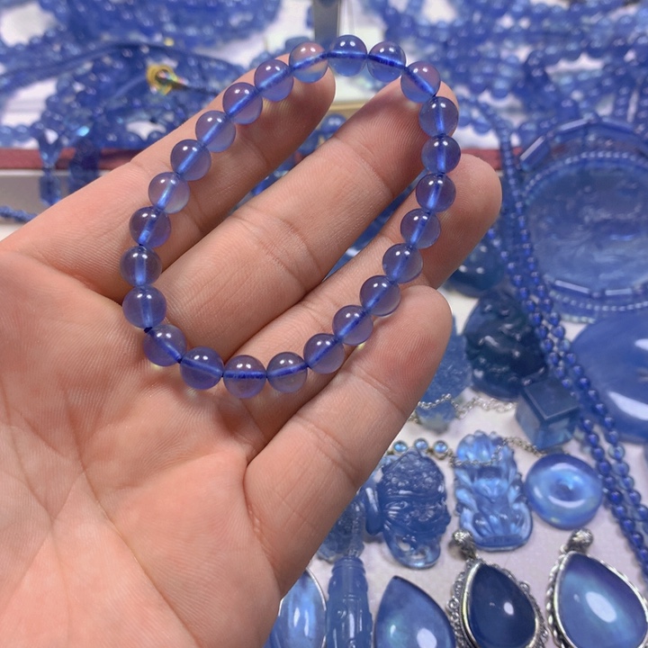 海蓝宝石颈饰未镶嵌丫*