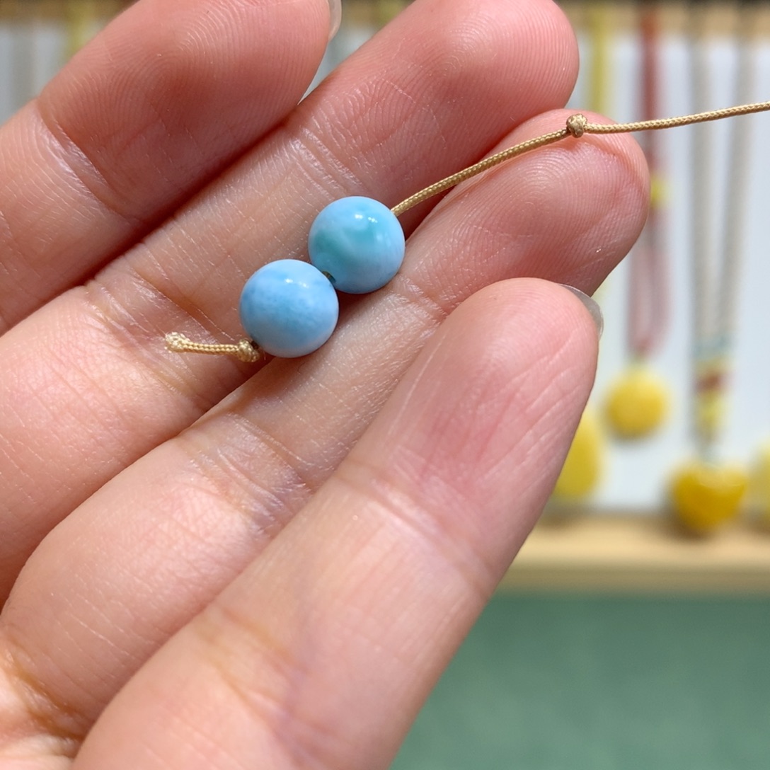 针钠钙石（海纹石）未镶嵌珠宝半成品7mm