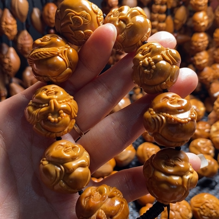 吊坠橄榄核韩**影微上色精品弥勒