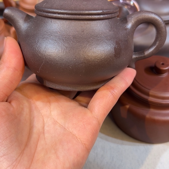 紫砂茶壶微瑕小封釉天青矮潘200cc 