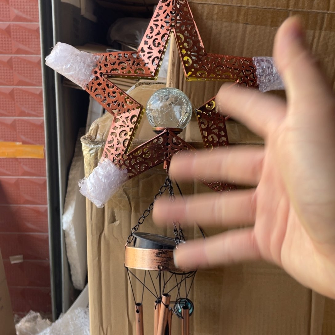 【闪购商品】铁艺太阳能星星风铃