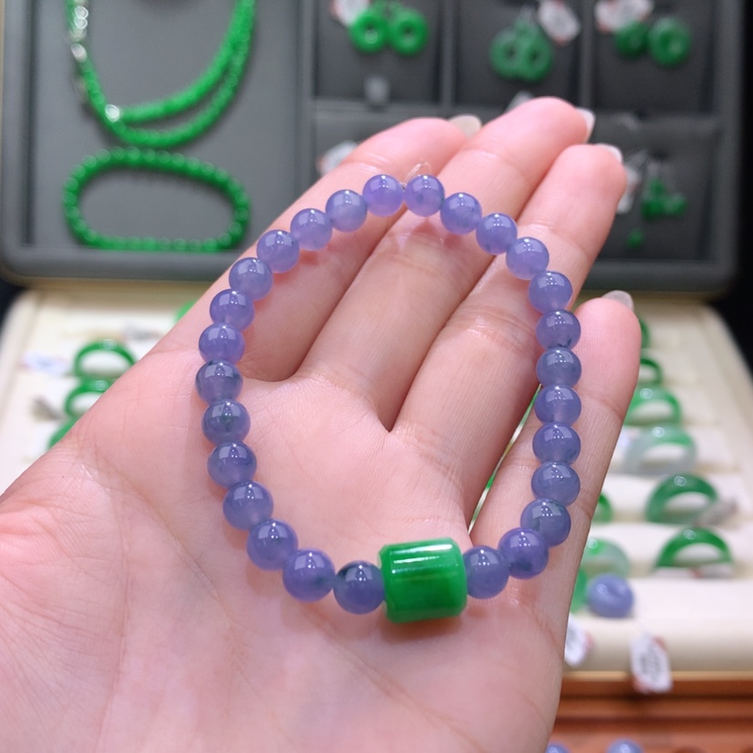 【闪购商品】未镶嵌戒指翡翠一套冰妖紫手链