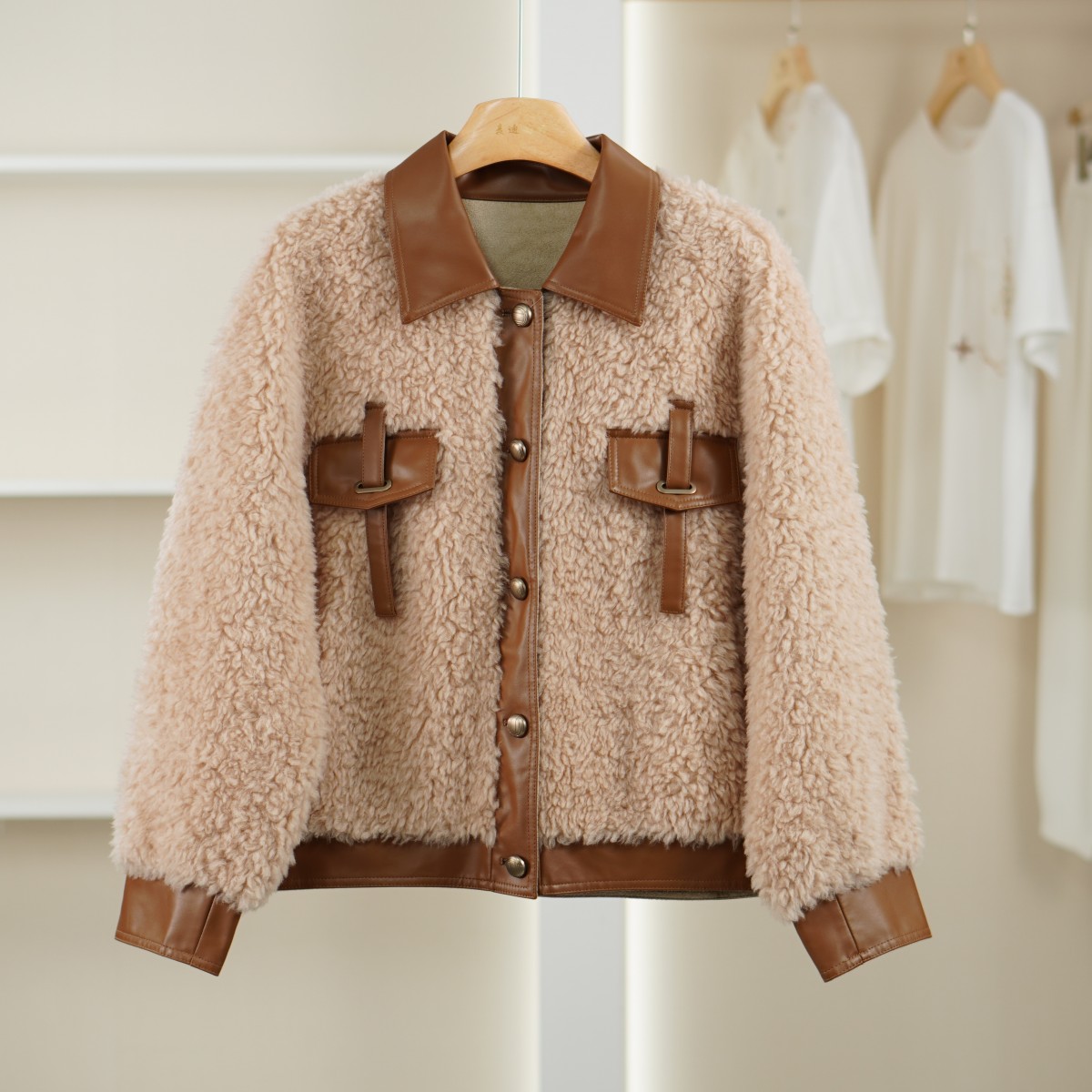 【麦笛09】50604392 秋冬厚款毛绒外套品牌撤柜女装