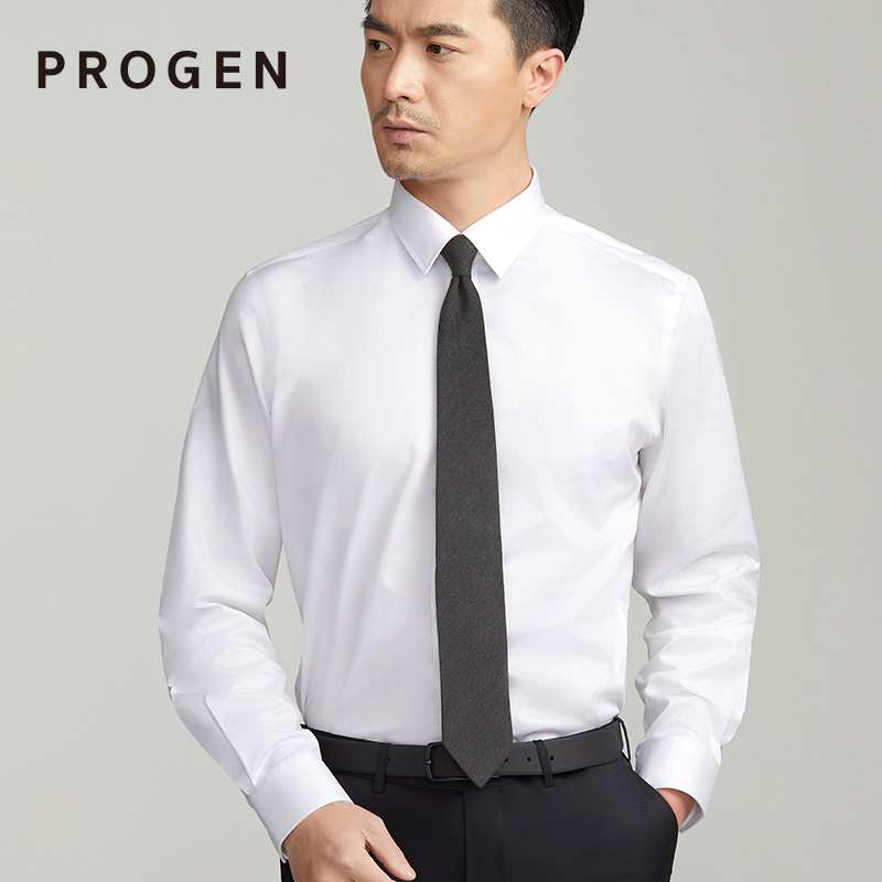 【成衣免烫应急衬衫】培罗成PROGEN/25年上新即穿抗皱全棉商务正装