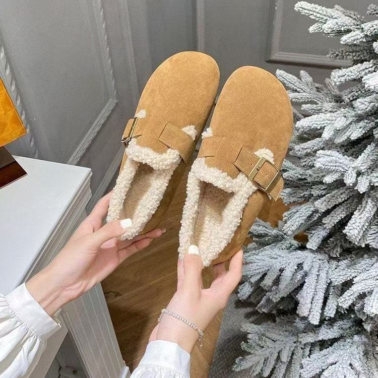 【品牌补贴】铁头A勃肯鞋加绒加厚豆豆棉软底防滑女毛毛鞋雪地靴