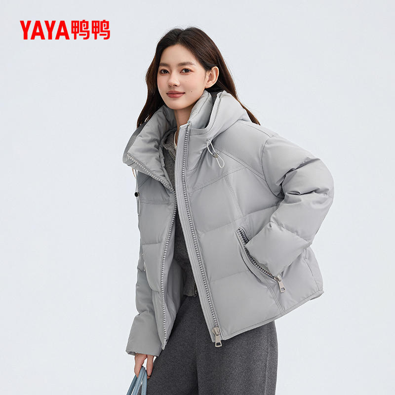 YAYA/鸭鸭连帽时尚羽绒外套秋冬保暖加厚外套DT50914012X