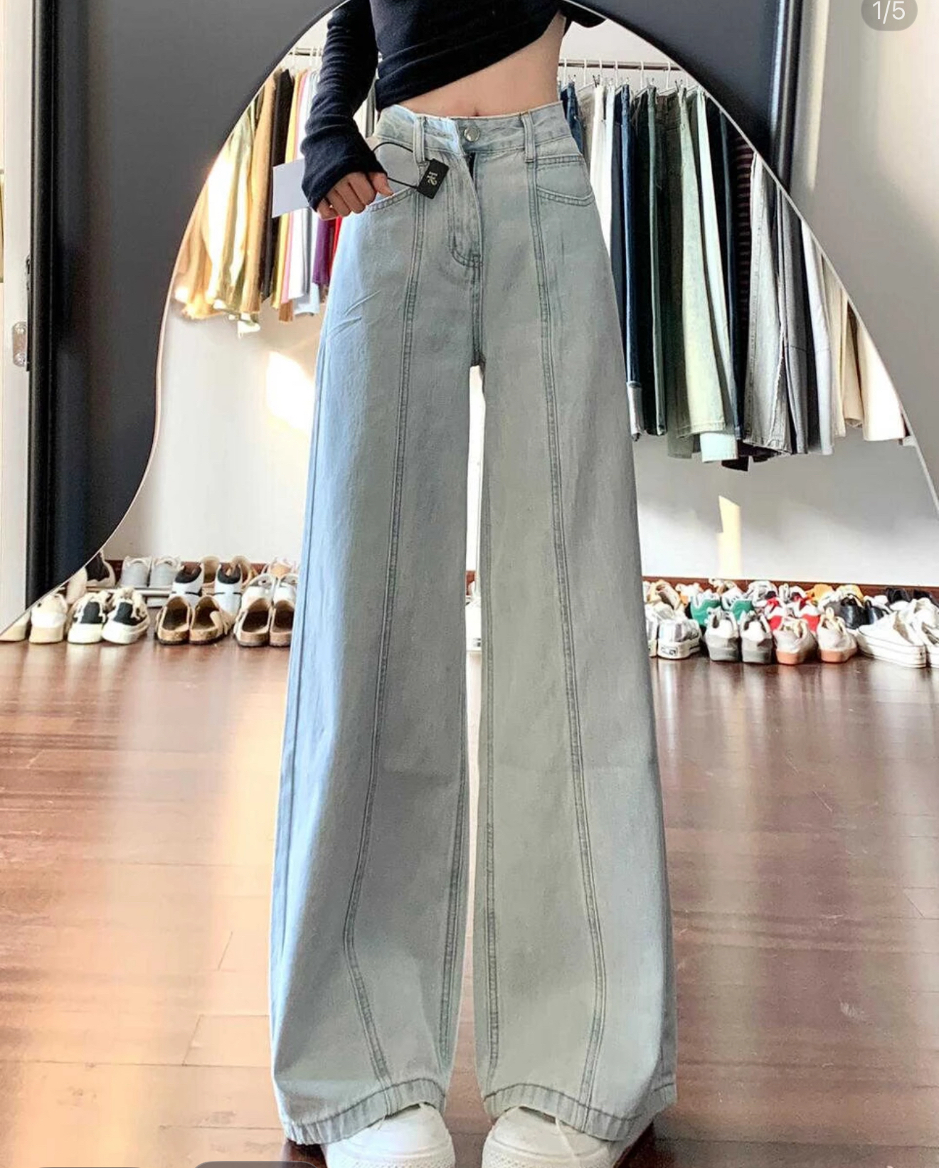 女装牛仔裤，直筒时尚