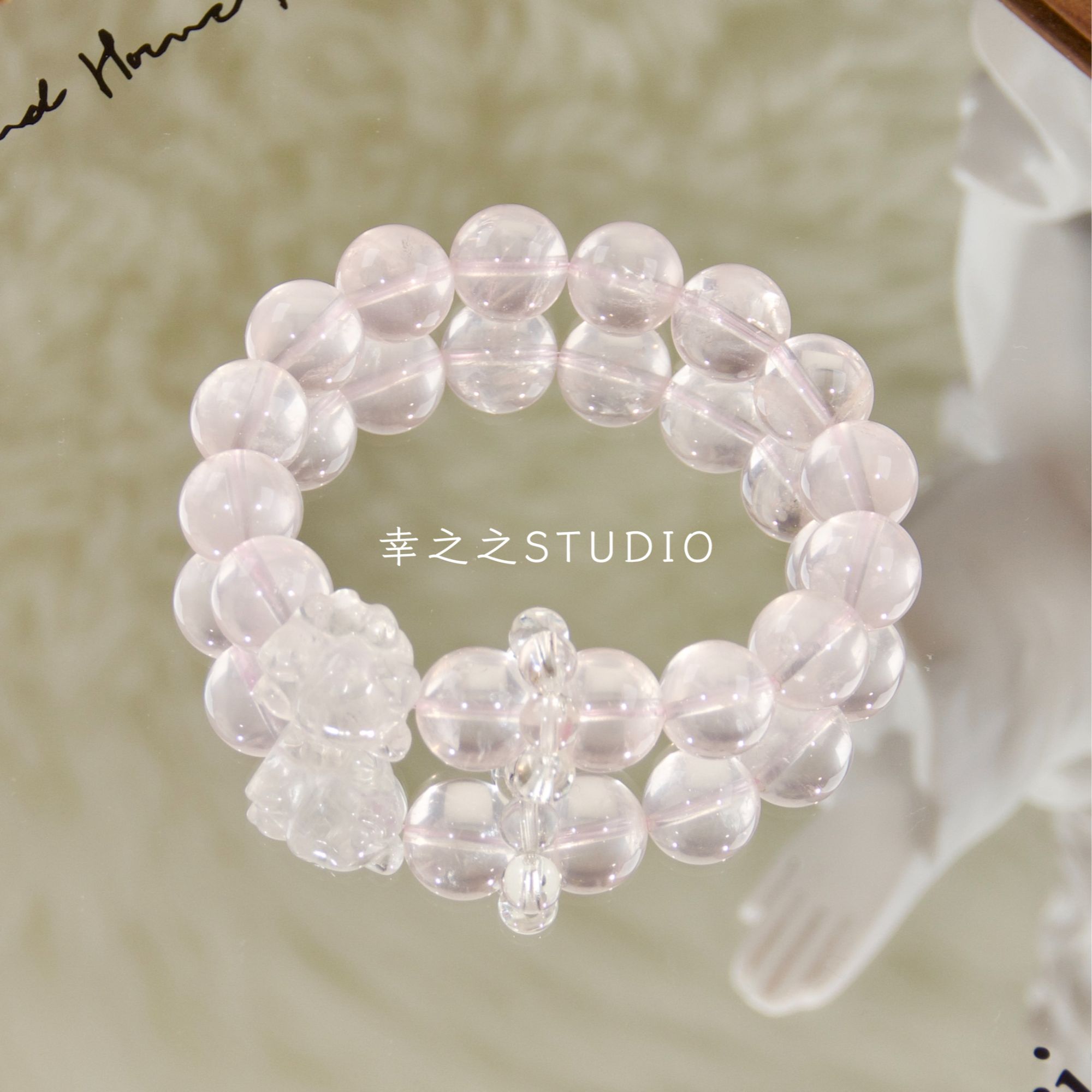 s1393【守候】天然粉水凤九手串简约百搭设计款手链 多样性发其一