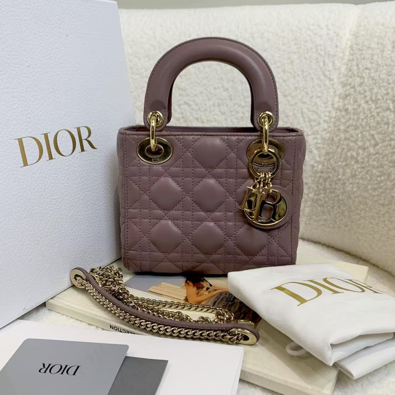 95新 DIOR/迪奥 壹臻/Dior 豆沙紫金扣三格戴妃22年89710343