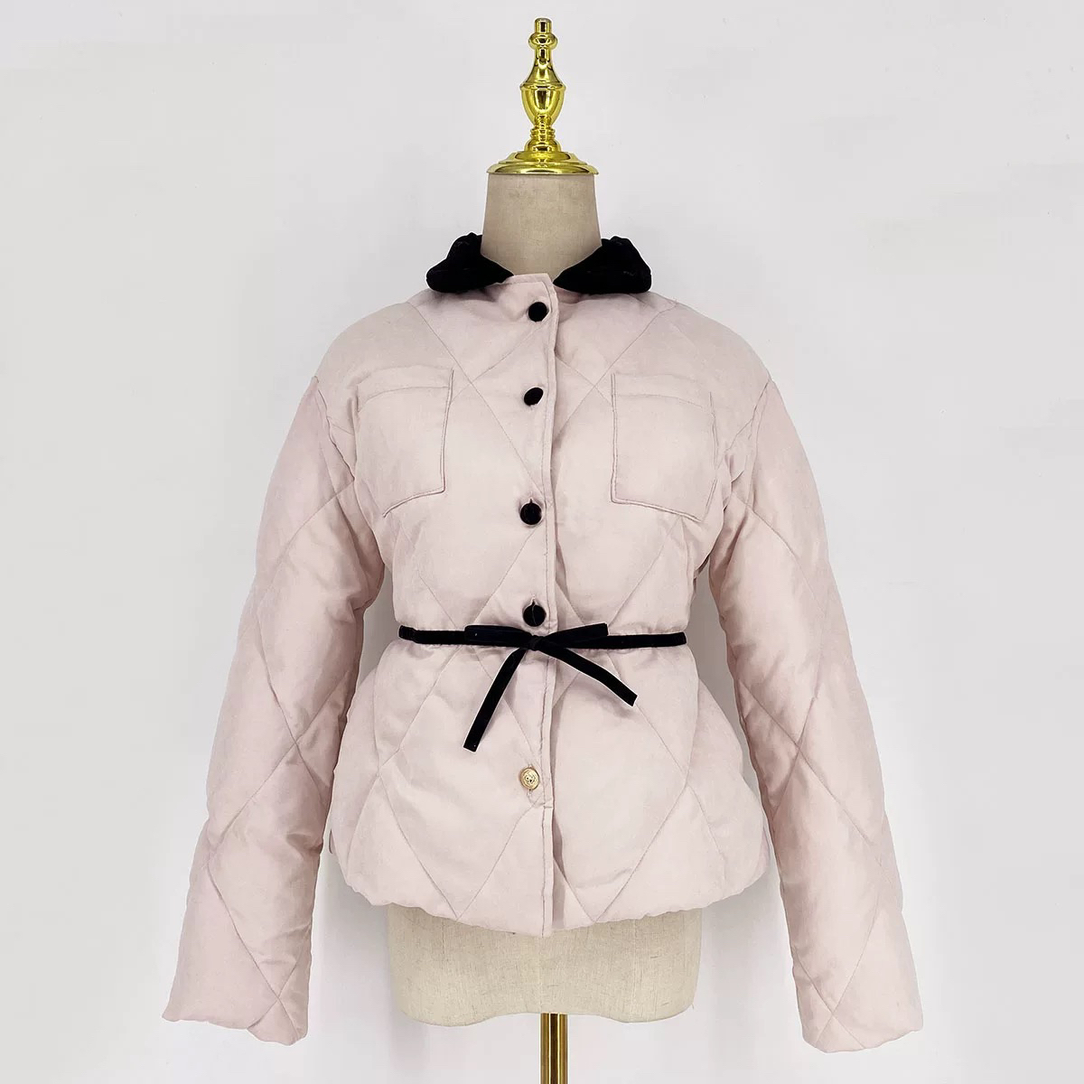 肉肉家*大码温柔蝴蝶结棉服