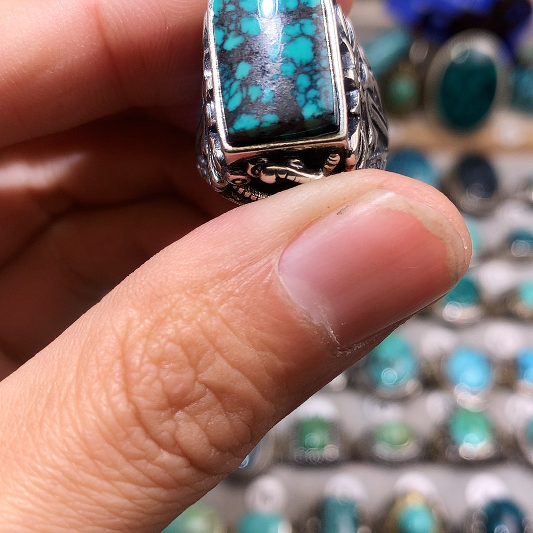 绿松石挂件银S925镶嵌